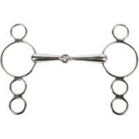 Produktbild von Harry's Horse 4-Ring-Gebiss für Pferde einfach gebrochen aus Edelstahl 19 mm