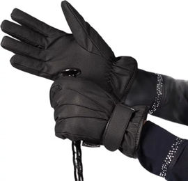 Produktbild von Harry's Horse Alaska Reithandschuhe für Damen und Herren aus Kunstleder wasserdicht Winter Schwarz XS