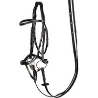 Produktbild von Harry's Horse Anatomic Reittrense für Pferde aus Leder in Schwarz Größe Vollblut