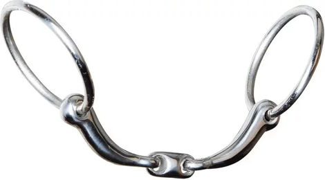 Produktbild von Harry's Horse Anatomisch geformtes doppelt gebrochenes 2-Ring-Pferdegebiss aus Edelstahl in Silber 14mm