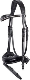 Harry's Horse Anatomischer Trensenzaum Diamond Lacque aus Leder Schwarz für Warmblut WB - 1 Stk. – Bild 1 von 4