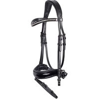 Produktbild von Harry's Horse Anatomischer Trensenzaum Diamond Lacque aus Leder Schwarz für Warmblut WB - 1 Stk.