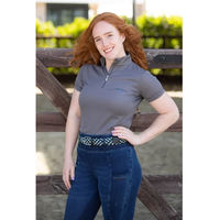 Produktbild von Harry's Horse Calgary Turnierpolo für Damen mit langen Ärmeln in Blau Größe M