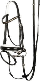 Produktbild von Harry's Horse Chique Trense aus Leder für Ponys in Schwarz oder Weiß