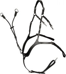Harry's Horse Deluxe Vorderzeug für Pferde aus Leder in Schwarz – Bild 1 von 2