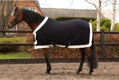 Harry's Horse Fleecedecke Prunkmodell für Pferde mit Bauchlatz Schwarz Größe M – Bild 1 von 3