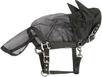Harry's Horse Fliegenmaske mit Halfter für Ponys in Schwarz-Silber aus Kunststoff – Bild 1 von 3