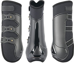 Harry's Horse Gamaschen Grand Prix Achter aus Neopren Schwarz für Pferde Vollblut/VB – Bild 1 von 3