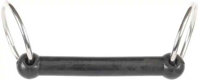 Produktbild von Harry's Horse Gebiss für Pferde aus Gummi in Schwarz und Silber Größe M
