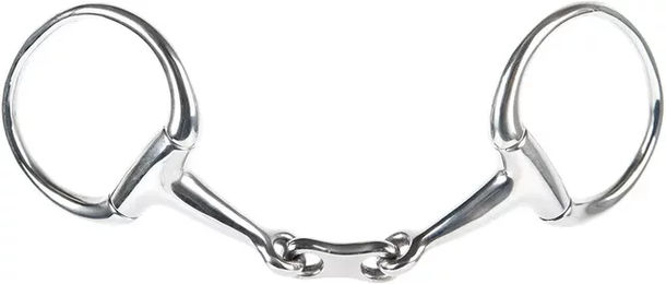 Harry's Horse Gebiss für Pferde doppelt gebrochen Flat Link in Olivgrün aus Edelstahl 13mm Größe 13.5 – Bild 1 von 2