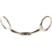 Produktbild von Harry's Horse Gebiss für Pferde Gold und Oliv doppelt gebrochen aus Metall Größe L