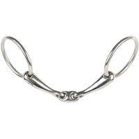 Produktbild von Harry's Horse Gebiss mit 2 Ringen für doppelt gebrochene Pferde aus Edelstahl 14 mm