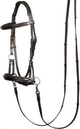 Harry's Horse Gebissloser Zaum Sidepull aus Leder Schwarz für Vollblut – Bild 1 von 4