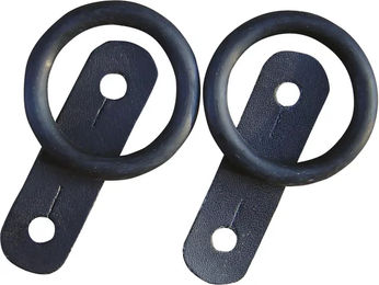 Harry's Horse Gummibügelringe aus Gummi und Leder in Schwarz für Pferde – Bild 1 von 2