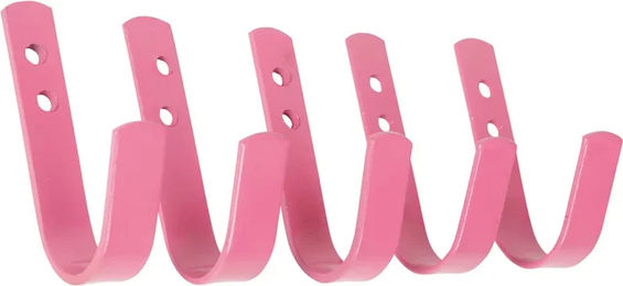 Produktbild von Harry's Horse Haken Set aus Metall in Schwarz und Rosa 5 Stück