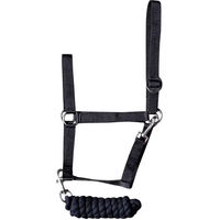 Produktbild von Harry's Horse Halfter und Longiergurt Set aus Baumwolle für Pferde Schwarz