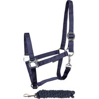 Produktbild von Harry's Horse Halfter und Strick Set aus Baumwolle für Pferde Blau