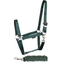 Produktbild von Harry's Horse Halfter und Strick Set aus Baumwolle für Pferde in Grün