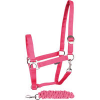 Produktbild von Harry's Horse Halfter und Strick Set aus Baumwolle für Pferde in Rosa