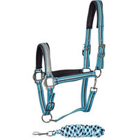 Produktbild von Harry's Horse Halfter und Stricke Set für Pferde aus Neopren in Blau Türkis Silber