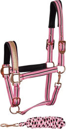 Produktbild von Harry's Horse Halfter und Stricke Set für Pferde in Rosa mit Neopren