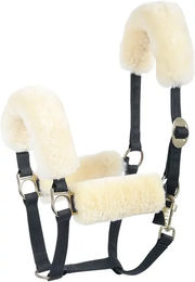 Harry's Horse Halsterset Merino in Cream mit Reithalfter-Scheide aus Wolle – Bild 1 von 2