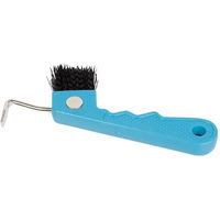 Produktbild von Harry's Horse Hufauskratzer mit Bürste und magnetischem Griff aus Kunststoff in Blau oder Türkis