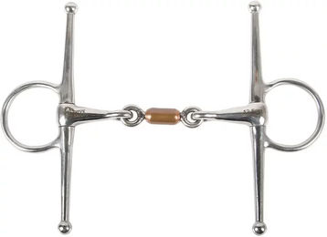 Produktbild von Harry's Horse Knebeltrense aus Edelstahl mit Kupferrolle doppelt gebrochen Größe 13.5