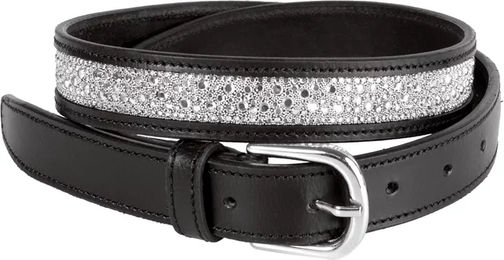 Produktbild von Harry's Horse Ledergürtel Crystal Drops Unisex Schwarz Silber 95 cm