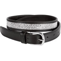 Produktbild von Harry's Horse Ledergürtel Crystal Drops Unisex Schwarz Silber 95 cm