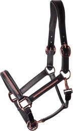 Produktbild von Harry's Horse Lederhalfter für Pferde Metallic Schwarz