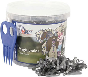 Produktbild von Harry's Horse Magic Braids Elastische Bandagen für Pferde in Silber - 1 l