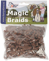 Produktbild von Harry's Horse Magic Braids Haarband für Pferde Braun aus Gummi 10er Pack