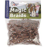 Produktbild von Harry's Horse Magic Braids Haarband für Pferde Braun aus Gummi 10er Pack