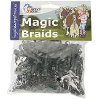 Produktbild von Harry's Horse Magic Braids Haarband für Pferde Schwarz aus Gummi 10er Pack - 10 x 500 Stk.