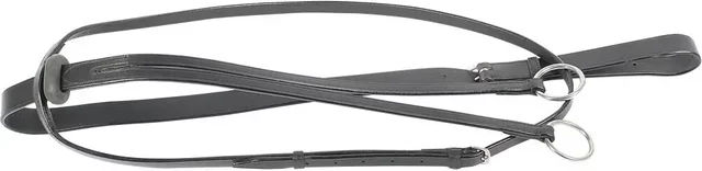 Harry's Horse Martingal mit Ringen aus Leder für Ponys in Schwarz – Bild 1 von 1