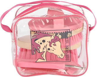 Harry's Horse Mini-Putztasche für Pferde in Rosa mit Putzbesteck und Beutel – Bild 1 von 2