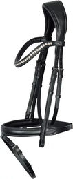 Harry's Horse Nero Soft Reittrense für Warmblut aus Leder in Schwarz-Silber – Bild 1 von 2