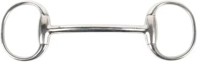Harry's Horse Olive Gebiss für Pferde aus Edelstahl mit gebogenem Schaft Silber 12mm – Bild 1 von 2