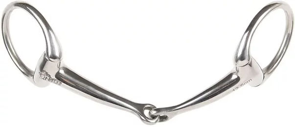 Produktbild von Harry's Horse Olivenkopfgebiss für Pferde aus Edelstahl in Silber einfach gebrochen