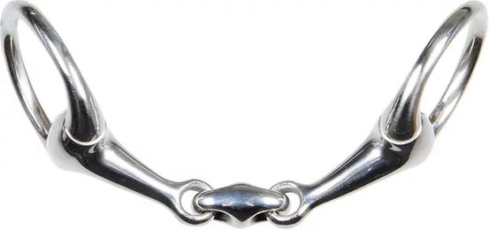 Produktbild von Harry's Horse Olivenkopfgebiss für Pferde doppelt gebrochen aus Edelstahl in Silber