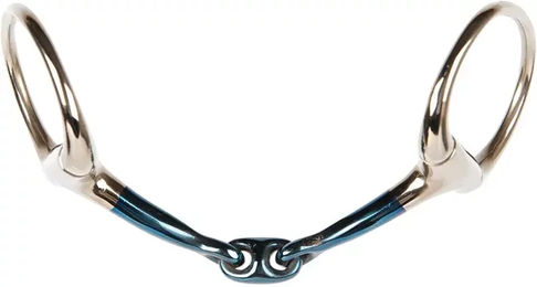 Harry's Horse Olivenkopftrense Sweet Iron doppelt gebrochen 13mm Größe 13.5 Schwarz Silber - 1 Stk. – Bild 1 von 2