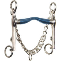 Produktbild von Harry's Horse Optimum Pferdehalftriemen mit Edelstahlbeschlägen in Schwarz Blau und Silber