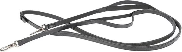 Harry's Horse Pferde-Zügel aus Leder mit elastischen Doppelgummis Schwarz Full – Bild 1 von 5