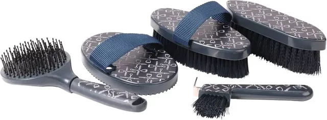 Produktbild von Harry's Horse Pferdebürsten-Set aus Kunststoff in Blau und Schwarz