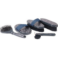 Produktbild von Harry's Horse Pferdebürsten-Set aus Kunststoff in Blau und Schwarz