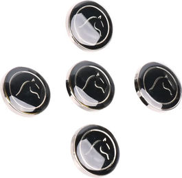 Produktbild von Harry's Horse Pferdeschaltfläche aus Metall in Silber und Schwarz