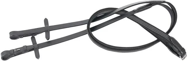 Harry's Horse Pferdezügel Ultra Grip Schwarz Gummi für Vollblut/VB – Bild 1 von 2