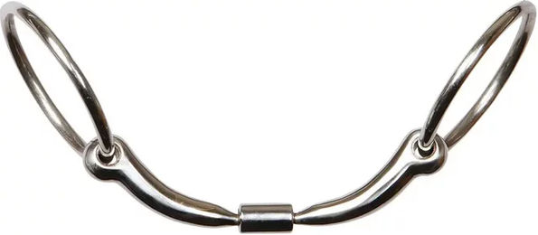 Harry's Horse Roll-R Wassertrense Anatomisch doppelt gebrochenes 2-Ring-Pferdegebiss aus Edelstahl 14mm – Bild 1 von 5