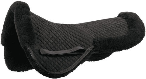 Harry's Horse Sattelunterlage Merino Cob Schwarz mit Wolle – Bild 1 von 5